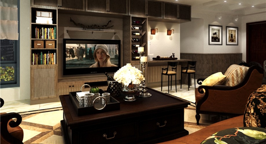 石家莊裝修案例匯君城 美式風(fēng)格 129平