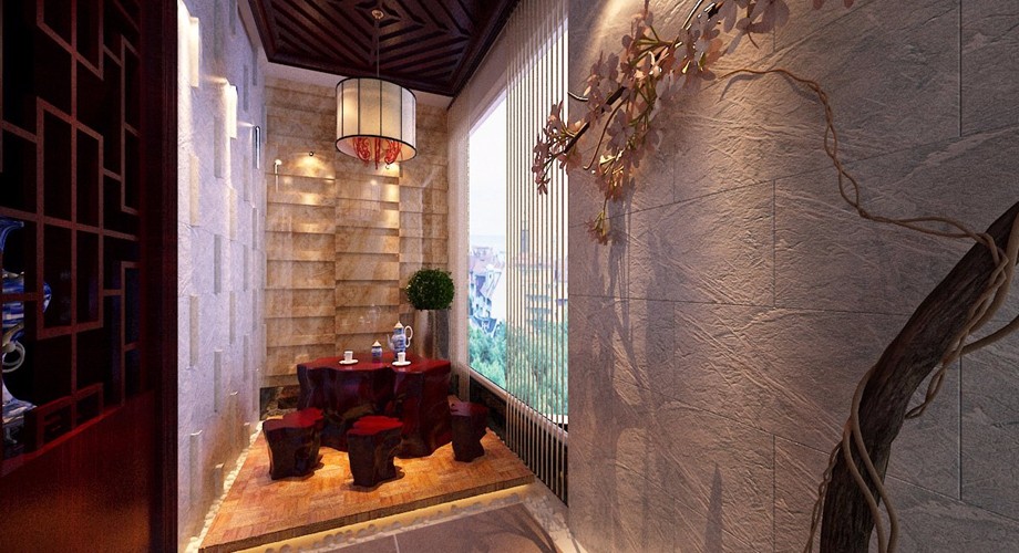 石家莊裝修案例天?！げ┭攀⑹?中式風(fēng)格 117平