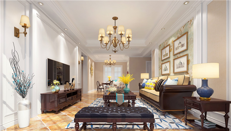 石家莊裝修案例同祥城 美式鄉(xiāng)村風(fēng)格 127平